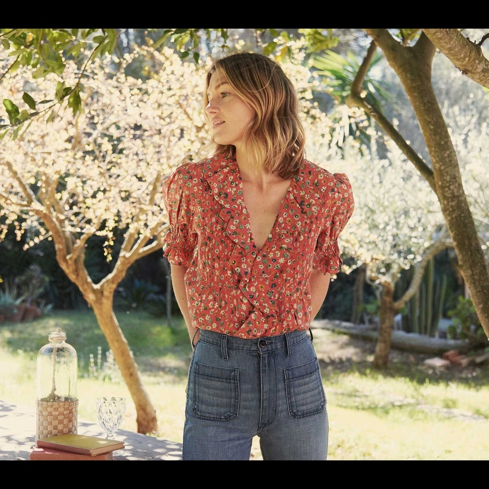 Doen Henri Top Poppy Tasha Garden S - NWOT